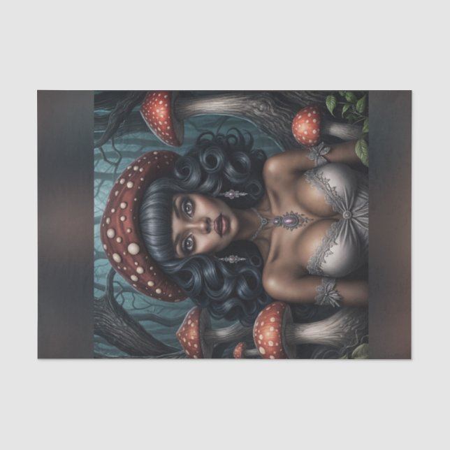Afrikanische Amerikanerin Mushroom Queen Decoupage Seidenpapier (Vorderseite)