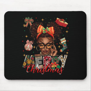 Afrikanische Amerikanerin Schwarze Frau frohe Weih Mousepad