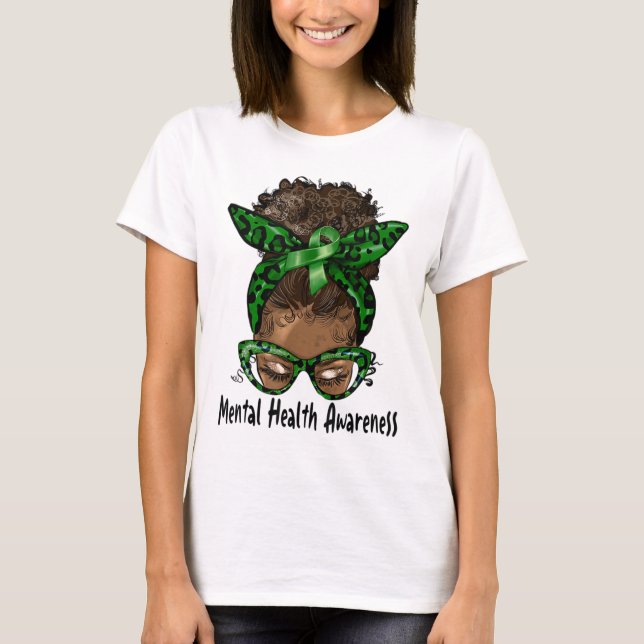 Afrikanische Amerikanerin schwarze Frau im Bewusst T-Shirt (Vorderseite)