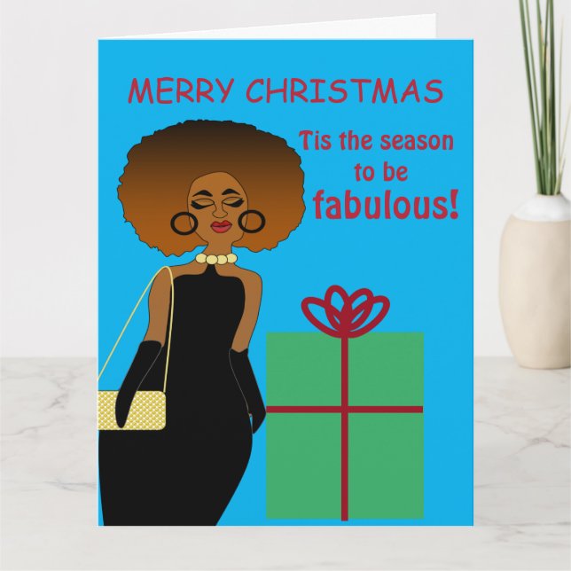 Afrikanische Amerikanerin Weihnachtskarte Karte (Vorderseite)