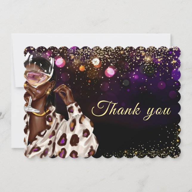 Afrikanische Amerikanerin zum Geburtstag Dankeskarte (Vorderseite)