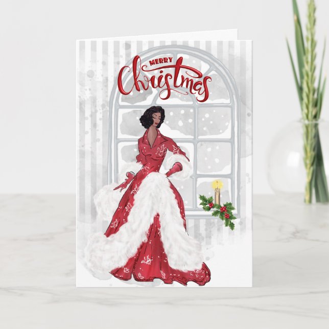 Afrikanische Amerikanisch-Moderne Weihnachtskarte Karte (Vorderseite)