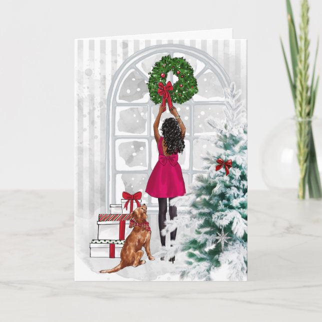 Afrikanische Amerikanisch-Moderne Weihnachtskarte Karte (Vorderseite)