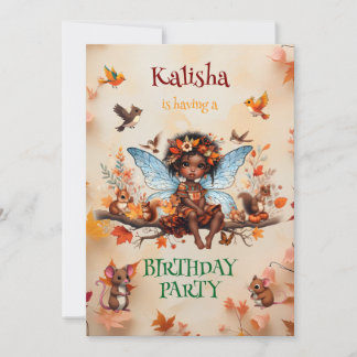 Afrikanische Amerikanisch-verzauberte Fairy Birthd Einladung