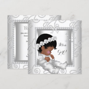 Afrikanische amerikanische Babydusche Girl Diamond Einladung