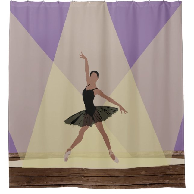 Afrikanische amerikanische Ballerina auf Duschvorhang (Vorderseite)