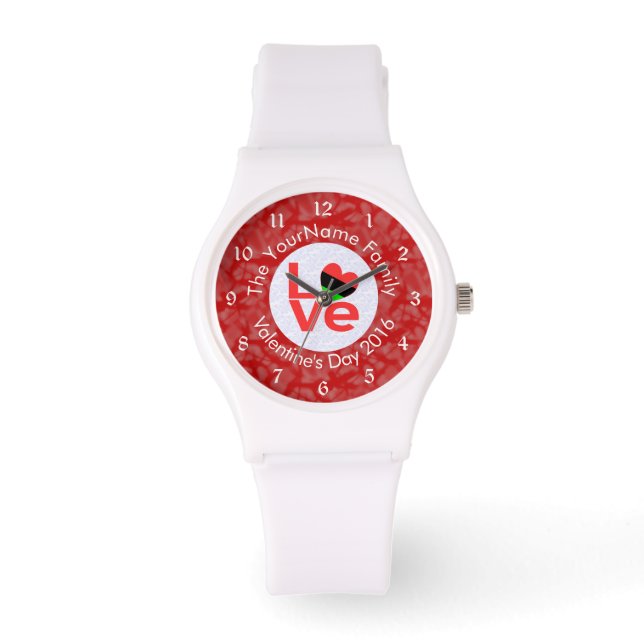 Afrikanische Amerikanische Diaspora Rote Liebe Armbanduhr (Vorderseite)