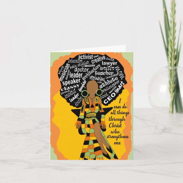 Afrikanische Amerikanische Frauen Inspirationskart Karte (Vorderseite)