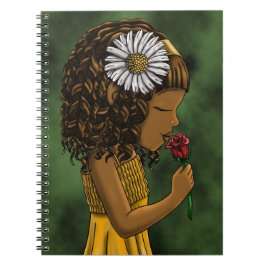 Afrikanische Amerikanische Girl-Blume Notizblock