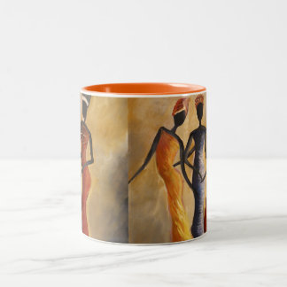 Afrikanische amerikanische Kaffee-Tasse Zweifarbige Tasse