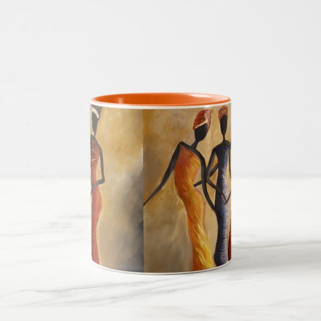 Afrikanische amerikanische Kaffee-Tasse Zweifarbige Tasse (Mittel)