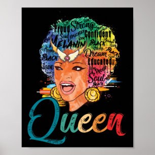 Afrikanische amerikanische Königin hat starke schw Poster