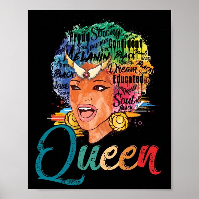 Afrikanische amerikanische Königin hat starke schw Poster (Vorne)