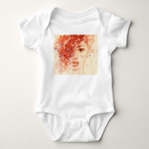 Afrikanische amerikanische Mode, Aquarellbilder. Baby Strampler