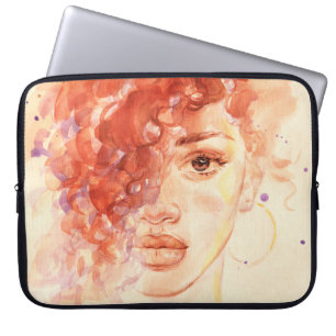 Afrikanische amerikanische Mode, Aquarellbilder. Laptopschutzhülle