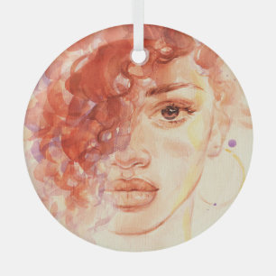 Afrikanische amerikanische Mode, Aquarellbilder. Ornament Aus Glas