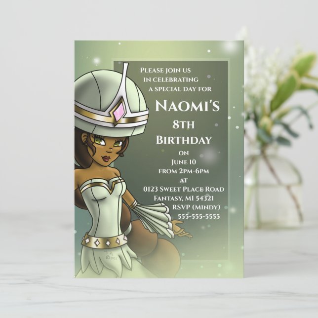Afrikanische Amerikanische Prinzessin Birthday Par Einladung (Stehend Vorderseite)