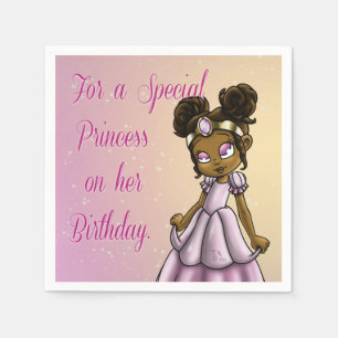Afrikanische Amerikanische Prinzessin Birthday Serviette
