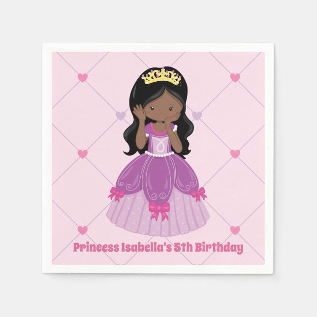 Afrikanische Amerikanische Prinzessin Niedlich Pin Serviette (Vorderseite)