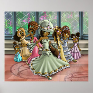 Afrikanische Amerikanische Prinzessinnen Poster
