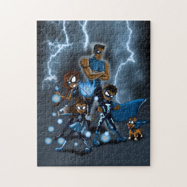 Afrikanische amerikanische Superhero-Familie (Vertikal)