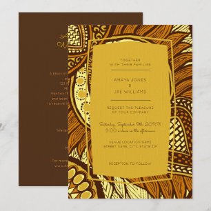 Afrikanische Ankara Yellow Floral Wedding Einladun Einladung