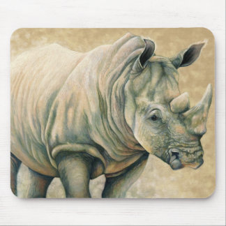 Afrikanische Ausdrücke - weißes Nashorn Mousepad