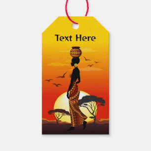 Afrikanische Beautiful Woman Silhouette über afrik Geschenkanhänger