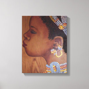 Afrikanische Braut eingewickelte Leinwand