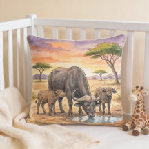 Afrikanische Büffel-Mama und Kälber Safari-Tiere