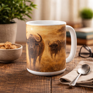 Afrikanische Büffelherde Stärke & Einheit Wildtier Kaffeetasse
