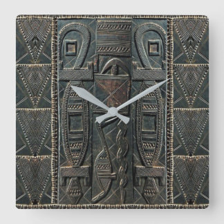 afrikanische Carvinguhr Quadratische Wanduhr