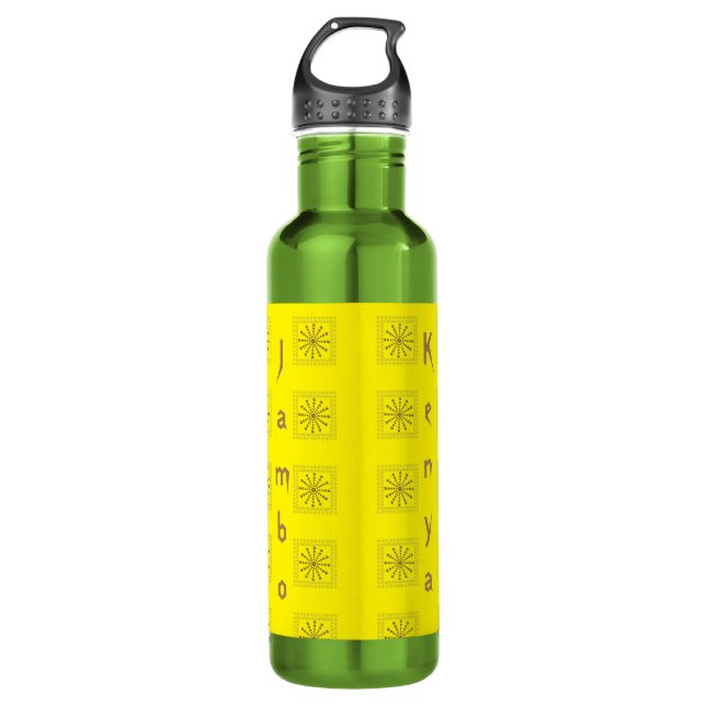 Afrikanische Coole Sonnenblume Polka Dot Art Print Edelstahlflasche (Vorderseite)