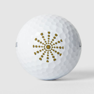 Afrikanische Coole Sonnenblume Polka Dot Art Print Golfball