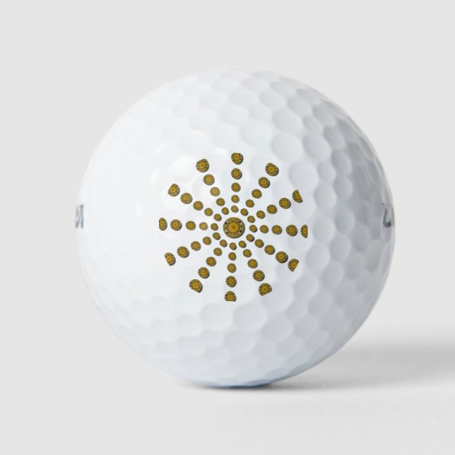 Afrikanische Coole Sonnenblume Polka Dot Art Print Golfball (Vorderseite)
