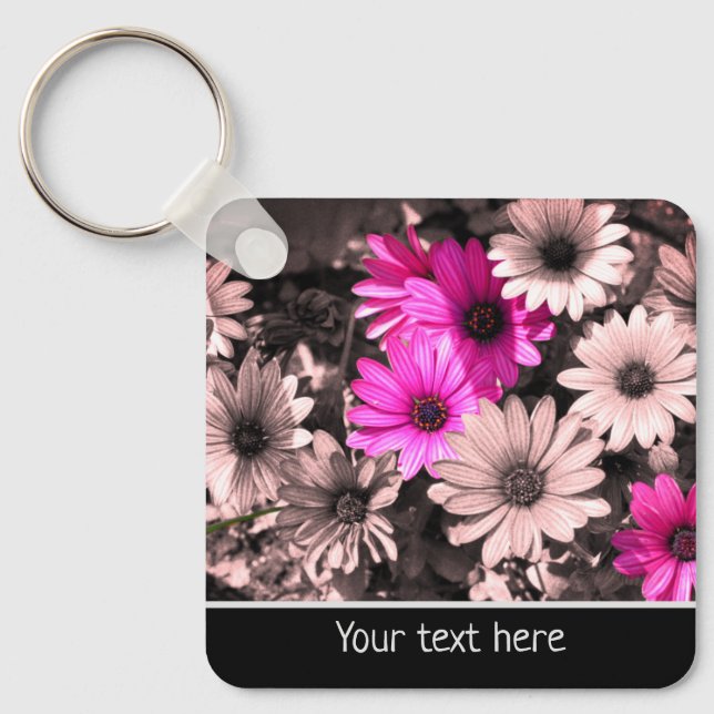 Afrikanische Daisy-Blume Personalisiert Schlüsselanhänger (Vorderseite)