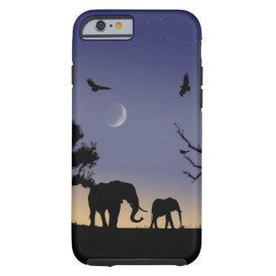 Afrikanische Dämmerung - Elefanten Tough iPhone 6 Hülle