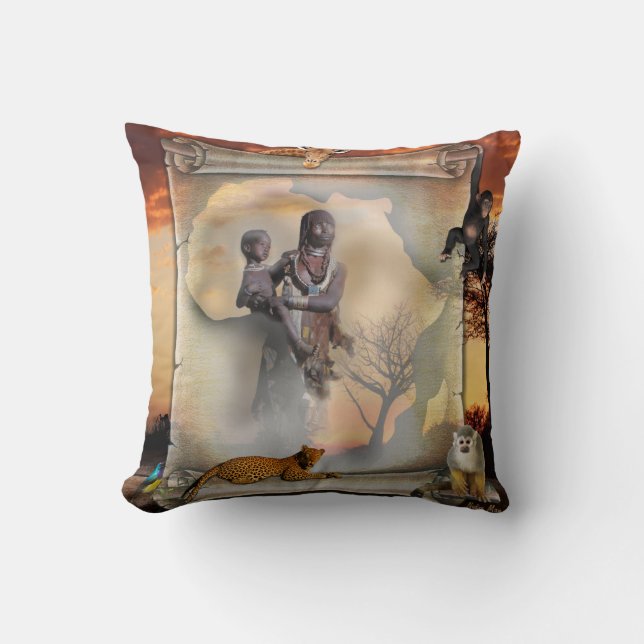 afrikanische Dekoration Kissen (Vorderseite)