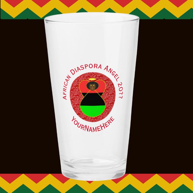 Afrikanische Diaspora-Engel-Personalisiert-Bier Glas (Von Creator hochgeladen)