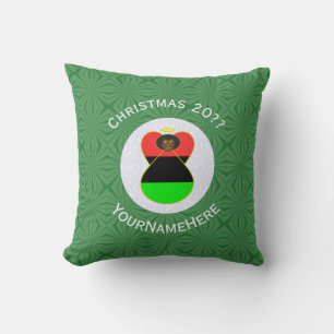 Afrikanische Diaspora Engel Weihnachtsflagge Perso Kissen