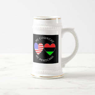 Afrikanische Diaspora USA-Flagge Herz Land Erbe  Bierglas
