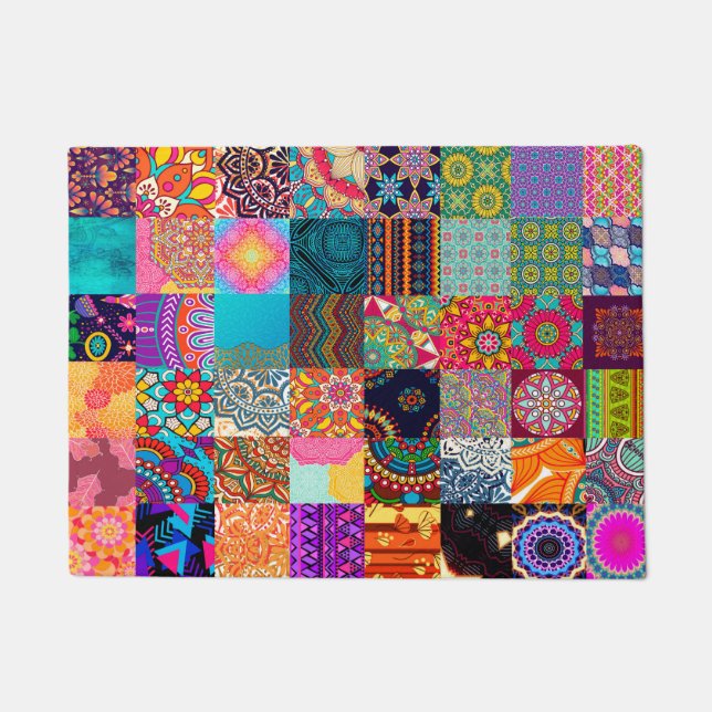 Afrikanische Druckpatchwork-Farbenpferd Fußmatte (Vorderseite)