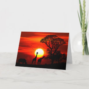 Afrikanische Einladungskarte für Sonnenuntergänge,
