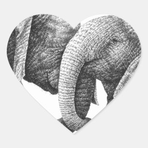 Afrikanische Elefant-Aufkleber Herz-Aufkleber