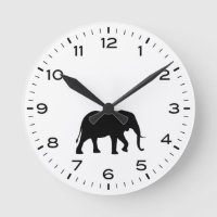 Afrikanische Elefant-Silhouette Schwarz-Weiß