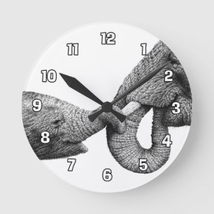 Afrikanische Elefant-Wanduhr Runde Wanduhr