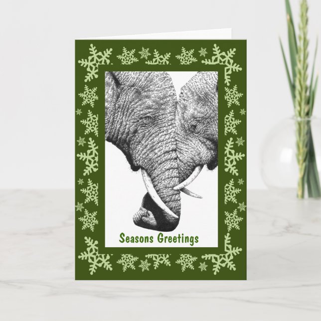 Afrikanische Elefant-Weihnachtskarte Feiertagskarte (Vorderseite)