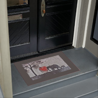 Afrikanische Elefanten Door Mat Fußmatte