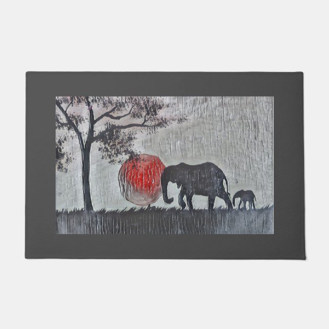 Afrikanische Elefanten Door Mat Fußmatte (Vorderseite)