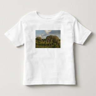 Afrikanische Elefanten grasen, Loxodonta africana, Kleinkind T-shirt